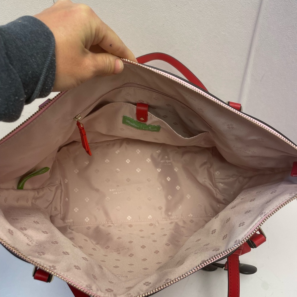 Disney Parks Kate Spade Large Tote Purse Bag with Wallet Mickey Mouse Print Pink - Picture 10 of 11